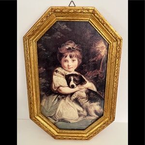 Vintage Framed Print "Miss Jane Bowles"  Artist Joshua Reynolds Italy 13.5"